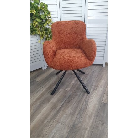 Стул KAROL 180 град. поворот. 3018-09 терракотовый, шенилл/ черный каркас, ®DISAUR 