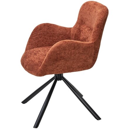 Стул KAROL 180 град. поворот. 3018-09 терракотовый, шенилл/ черный каркас, ®DISAUR 