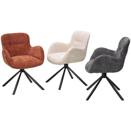 Стул KAROL 180 град. поворот. 3018-09 терракотовый, шенилл/ черный каркас, ®DISAUR 