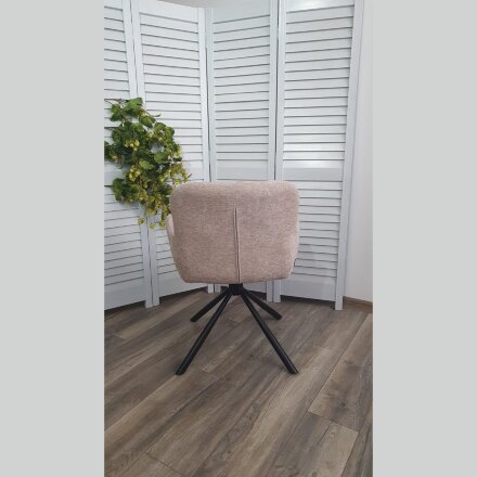 Стул KAROL 180 град. поворот. 3018-10 бежевый, шенилл/ черный каркас, ®DISAUR 
