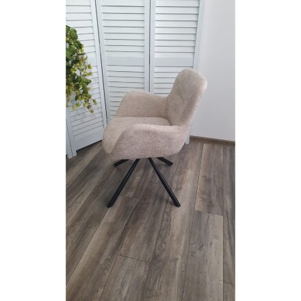 Стул KAROL 180 град. поворот. 3018-10 бежевый, шенилл/ черный каркас, ®DISAUR 