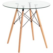 Стол Eames DSW NEW D80 стеклянный