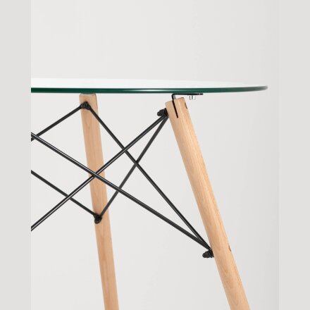 Стол Eames DSW D80 стеклянный 