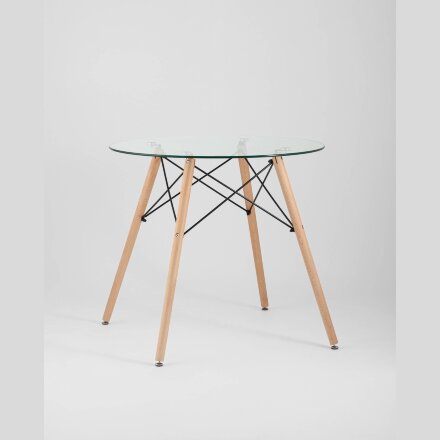 Стол Eames DSW D80 стеклянный 