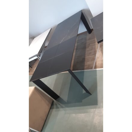 Стол DF208T matte black marble/black 1400(450+450)*900 ЭКСКЛЮЗИВ (Образец из салона) 