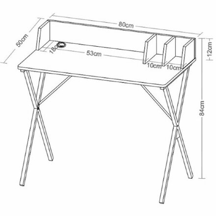 Стол на металлокаркасе BRABIX &quot;LOFT CD-007&quot;, 800х500х840 мм, органайзер, комбинированный, 641227 