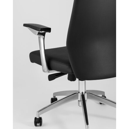 Компьютерное кресло TopChairs для руководителя TopChairs Armor офисное черное обивка экокожа крестовина металл 