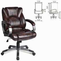 Кресло офисное BRABIX &quot;Eldorado EX-504&quot;, экокожа, коричневое, 530875