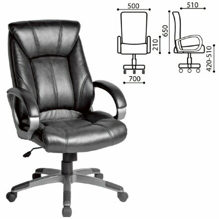Кресло офисное BRABIX &quot;Maestro EX-506&quot;, экокожа, черное, 530877 Черный
