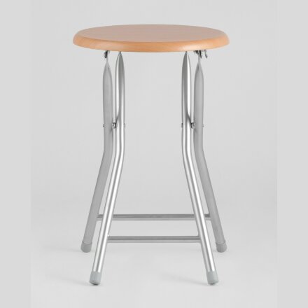 Табурет складной Stool Group МДФ бежевый/бук, сиденье - МДФ, каркас - сталь, порошковое напыление, металлические ножки 