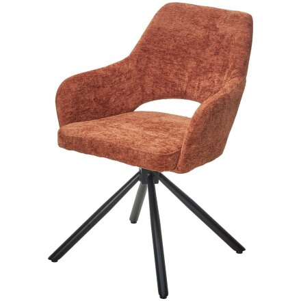 Стул NURI 180 град. поворот. 3018-09 терракотовый, шенилл/ черный каркас, ®DISAUR 
