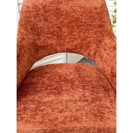 Стул NURI 180 град. поворот. 3018-09 терракотовый, шенилл/ черный каркас, ®DISAUR 