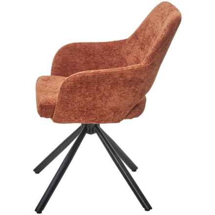 Стул NURI 180 град. поворот. 3018-09 терракотовый, шенилл/ черный каркас, ®DISAUR 