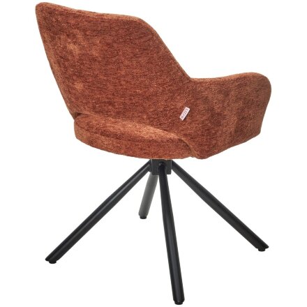 Стул NURI 180 град. поворот. 3018-09 терракотовый, шенилл/ черный каркас, ®DISAUR 