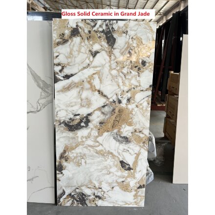 Стол TERAMO 135 GLOSS GRAND JADE SOLID CERAMIC, керамика, поворотн.механизм / Черный каркас, ®DISAUR 