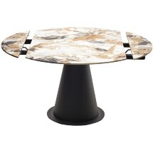 Стол TERAMO 135 GLOSS GRAND JADE SOLID CERAMIC, керамика, поворотн.механизм / Черный каркас, ®DISAUR