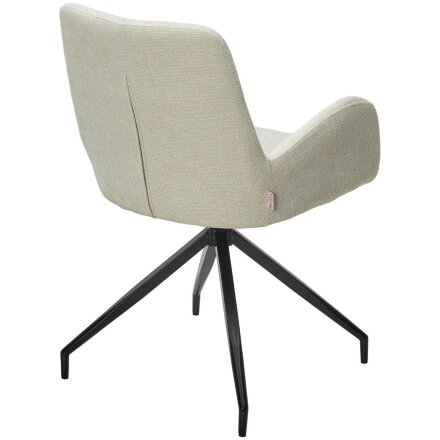Стул NIKO 180 град. поворот. UF885-2 кремовый, ткань/ черный каркас, ®DISAUR 