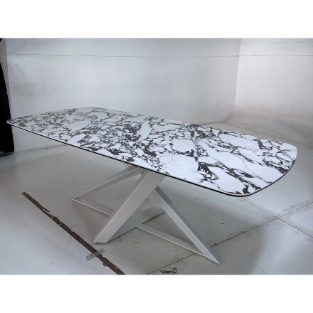 Стол VICENZA 220 BULGARI WHITE, керамика / белый, ®DISAUR 