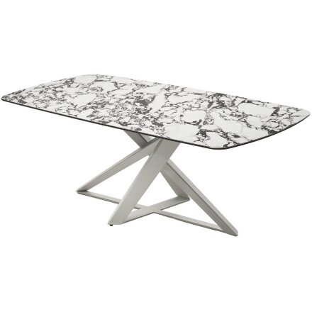 Стол VICENZA 220 BULGARI WHITE, керамика / белый, ®DISAUR 