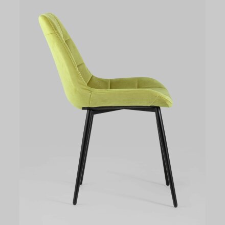 Комплект из четырех стульев Stool Group Флекс велюр оливковый ножки из металла черные 