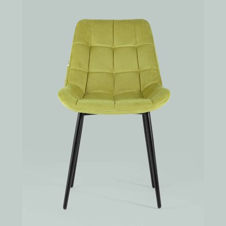 Комплект из четырех стульев Stool Group Флекс велюр оливковый ножки из металла черные 