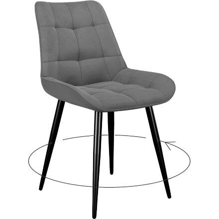 Стул DikLine 226 поворотный B22 GREY, ножки черные 