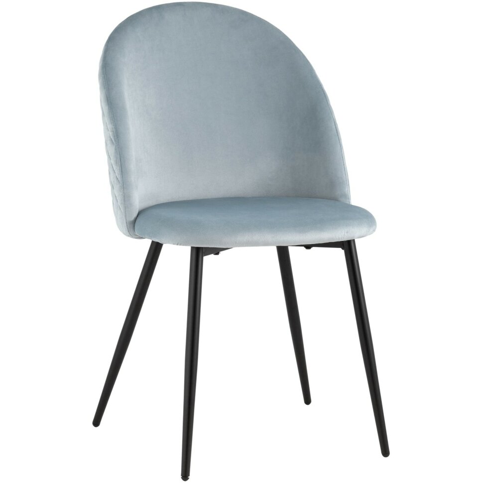 Стул Stool Group Lilly велюр серо-голубой ножки из металла в черном цвете Стул Stool Group Lilly велюр серо-голубой ножки из металла в черном цвете