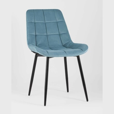 Комплект из двух стульев Stool Group Флекс велюр пыльно-голубой ножки из металла черные 