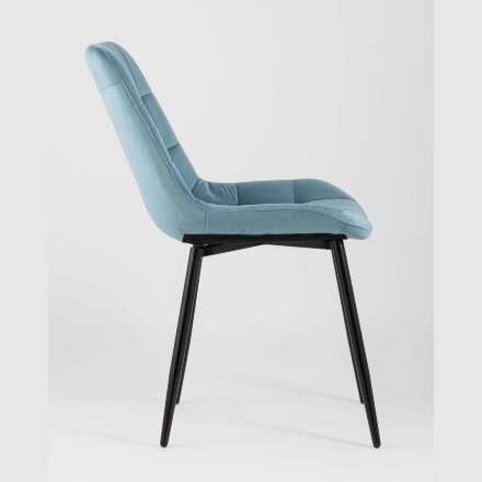 Комплект из двух стульев Stool Group Флекс велюр пыльно-голубой ножки из металла черные 