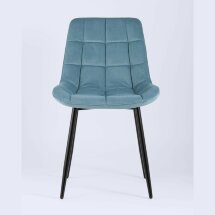 Комплект из двух стульев Stool Group Флекс велюр пыльно-голубой ножки из металла черные