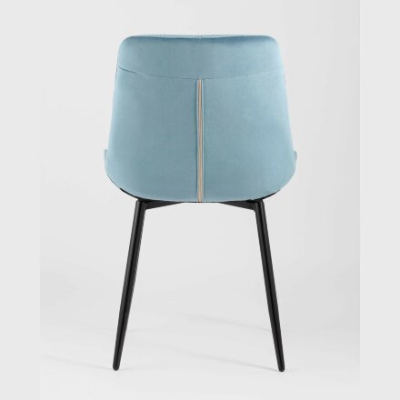 Комплект из двух стульев Stool Group Флекс велюр пыльно-голубой ножки из металла черные 