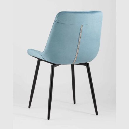 Комплект из двух стульев Stool Group Флекс велюр пыльно-голубой ножки из металла черные 