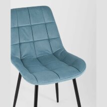 Комплект из двух стульев Stool Group Флекс велюр пыльно-голубой ножки из металла черные