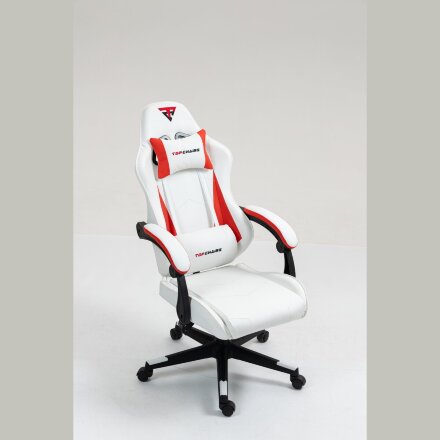 Кресло спортивное TopChairs Phantom бело-красный 