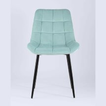 Комплект из четырех стульев Stool Group Флекс велюр светло-голубой ножки из металла черные