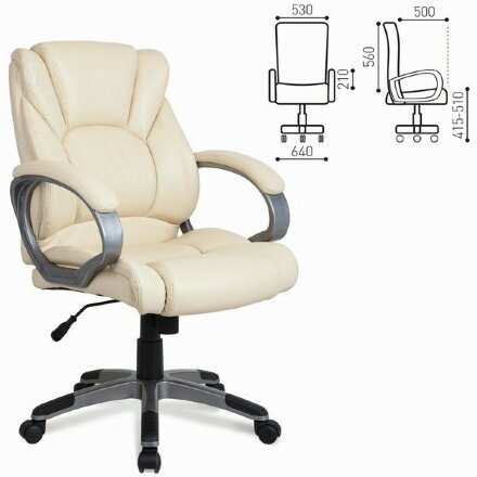 Кресло офисное BRABIX &quot;Eldorado EX-504&quot;, экокожа, бежевое, 531167 Бежевый