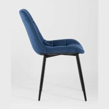 Комплект из двух стульев Stool Group Флекс велюр синий ножки из металла черные
