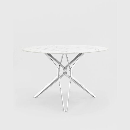 Стол обеденный Stool Group Балтимор 120*120 белый стеклянный 