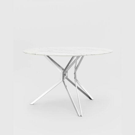 Стол обеденный Stool Group Балтимор 120*120 белый стеклянный 