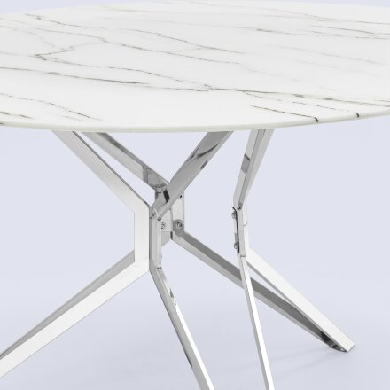 Стол обеденный Stool Group Балтимор 120*120 белый стеклянный 