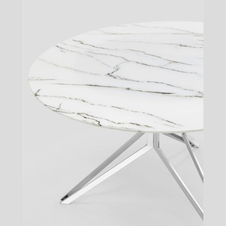 Стол обеденный Stool Group Балтимор 120*120 белый стеклянный 