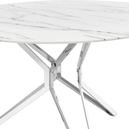 Стол обеденный Stool Group Балтимор 120*120 белый стеклянный 