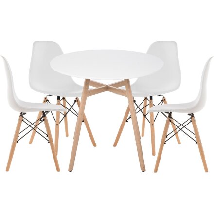 Обеденная группа Гуанора 90 white / wood 