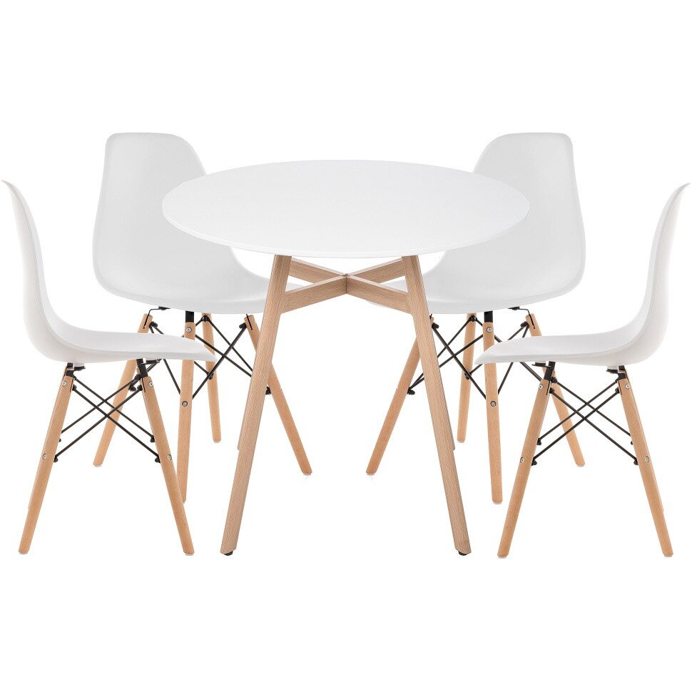 Обеденная группа Гуанора 90 white / wood Обеденная группа Гуанора 90 white / wood