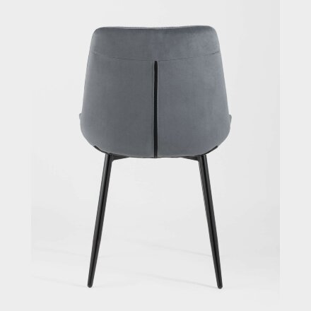 Комплект из двух стульев Stool Group Флекс велюр тёмно-серый ножки из металла черные 