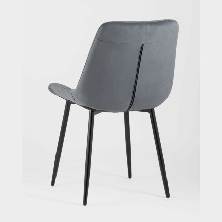 Комплект из двух стульев Stool Group Флекс велюр тёмно-серый ножки из металла черные 