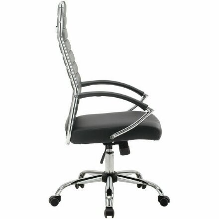 Кресло офисное BRABIX &quot;Style EX-528&quot;, экокожа, хром, черное, 531947 Черный