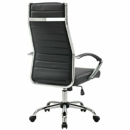 Кресло офисное BRABIX &quot;Style EX-528&quot;, экокожа, хром, черное, 531947 Черный