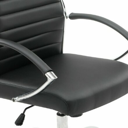 Кресло офисное BRABIX &quot;Style EX-528&quot;, экокожа, хром, черное, 531947 Черный