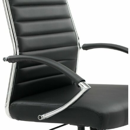 Кресло офисное BRABIX &quot;Style EX-528&quot;, экокожа, хром, черное, 531947 Черный